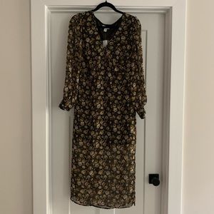 Long sleeve floral midi dress